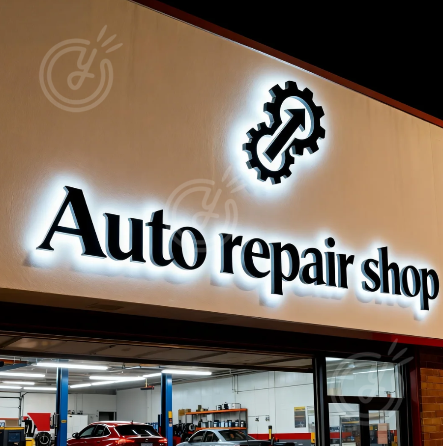 Auto Repair Shop Custom 3D Met – Auto Repair Shop Logo Bewertung und Preis