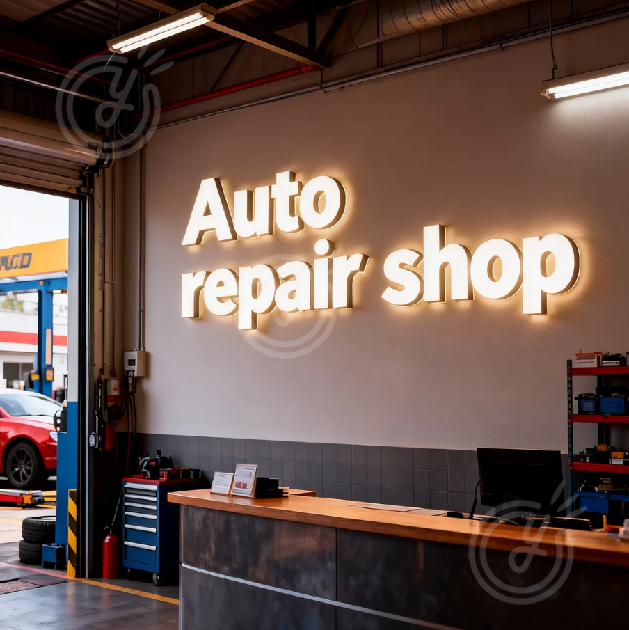 Auto Repair Shop Custom 3D Met – Auto Repair Shop Logo Bewertung und Preis
